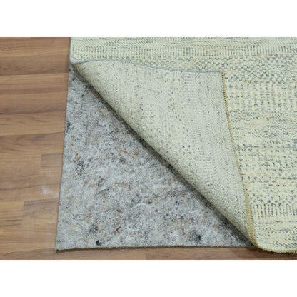 Modern and Contemporary Wool Hand Knotted Rug Ivory No Border 2.6X10.1 -O076028