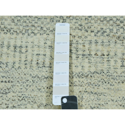 Modern and Contemporary Wool Hand Knotted Rug Ivory No Border 2.6X10.1 -O076028
