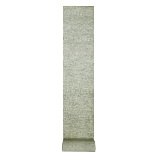 Modern and Contemporary Wool Hand Knotted Rug Ivory No Border 2.7X26.1 -O076029