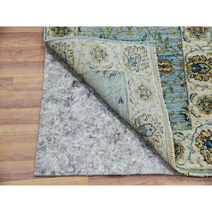 Oushak And Peshawar Wool Hand Knotted Rug Blue Beige 2.6X12.0 -O076035