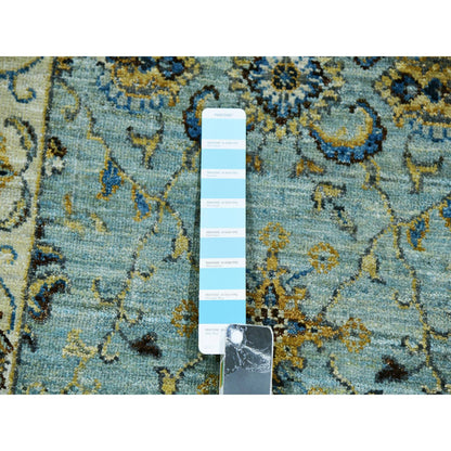 Oushak And Peshawar Wool Hand Knotted Rug Blue Beige 2.6X25.8 -O076037