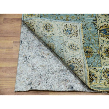 Oushak And Peshawar Wool Hand Knotted Rug Blue Beige 2.9X24.3 -O076038