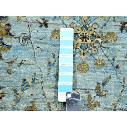 Oushak And Peshawar Wool Hand Knotted Rug Blue Blue 6.0X6.0 -O076046