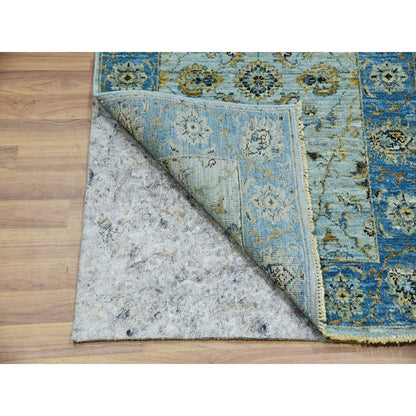 Oushak And Peshawar Wool Hand Knotted Rug Blue Blue 2.9X16.1 -O076051