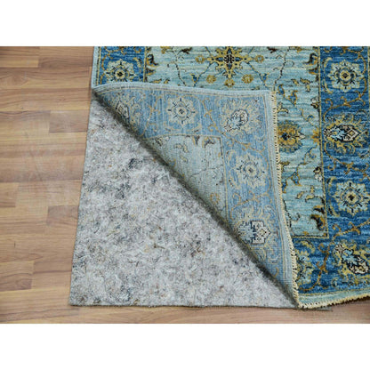 Oushak And Peshawar Wool Hand Knotted Rug Blue Blue 2.8X24.1 -O076053