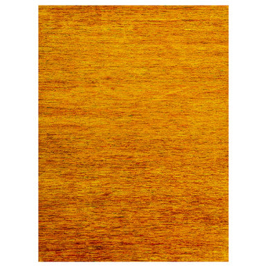 Modern and Contemporary Sari Silk Hand Knotted Rug Yellow 8.11x11.10 -O076068