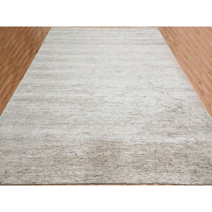 Modern and Contemporary Sari Silk Hand Knotted Rug Brown 9.1x11.10 -O076071