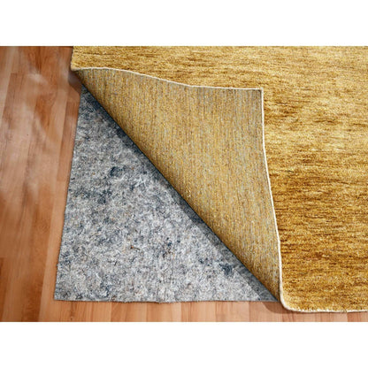Modern and Contemporary Sari Silk Hand Knotted Rug Brown 8.11x12.1 -O076072