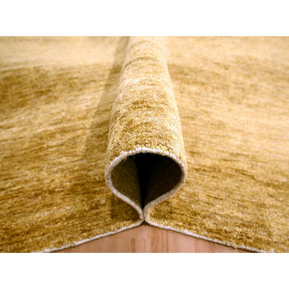 Modern and Contemporary Sari Silk Hand Knotted Rug Brown 8.11x12.1 -O076072