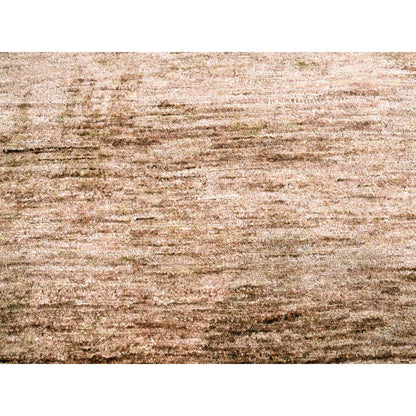 Modern and Contemporary Sari Silk Hand Knotted Rug Brown 8.11x12.0 -O076073