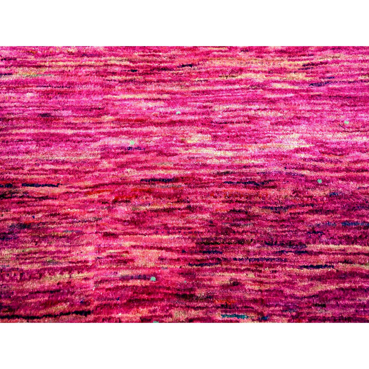 Pink 8'11" x 12'3" Modern and Contemporary Sari Hand knotted Silk Rug - Sku: O076075