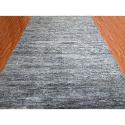 Modern and Contemporary Wool Hand Knotted Rug Grey 9.1x12.2 -O076076