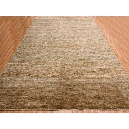 Modern and Contemporary Wool Hand Knotted Rug Brown 9.4x12.4 -O076078