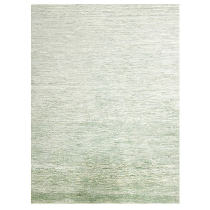 Modern and Contemporary Wool Hand Knotted Rug Green 9.4x12.4 -O076080