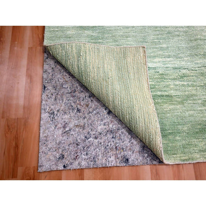 Modern and Contemporary Wool Hand Knotted Rug Green 9.4x12.4 -O076080