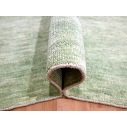 Modern and Contemporary Wool Hand Knotted Rug Green 9.4x12.4 -O076080