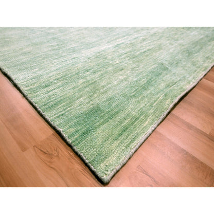 Modern and Contemporary Wool Hand Knotted Rug Green 9.4x12.4 -O076080