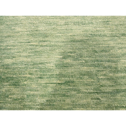 Modern and Contemporary Wool Hand Knotted Rug Green 9.4x12.4 -O076080