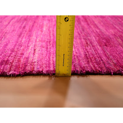 Modern and Contemporary Sari Silk Hand Knotted Rug Pink 2.0x3.0 -O076098