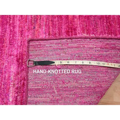 Modern and Contemporary Sari Silk Hand Knotted Rug Pink 2.0x3.0 -O076098