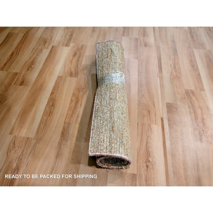 Modern and Contemporary Sari Silk Hand Knotted Rug Brown 2.0x3.0 -O076101