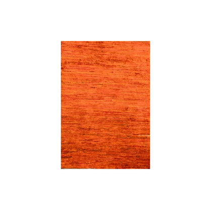 Modern and Contemporary Sari Silk Hand Knotted Rug Orange 2.0x3.0 -O076102