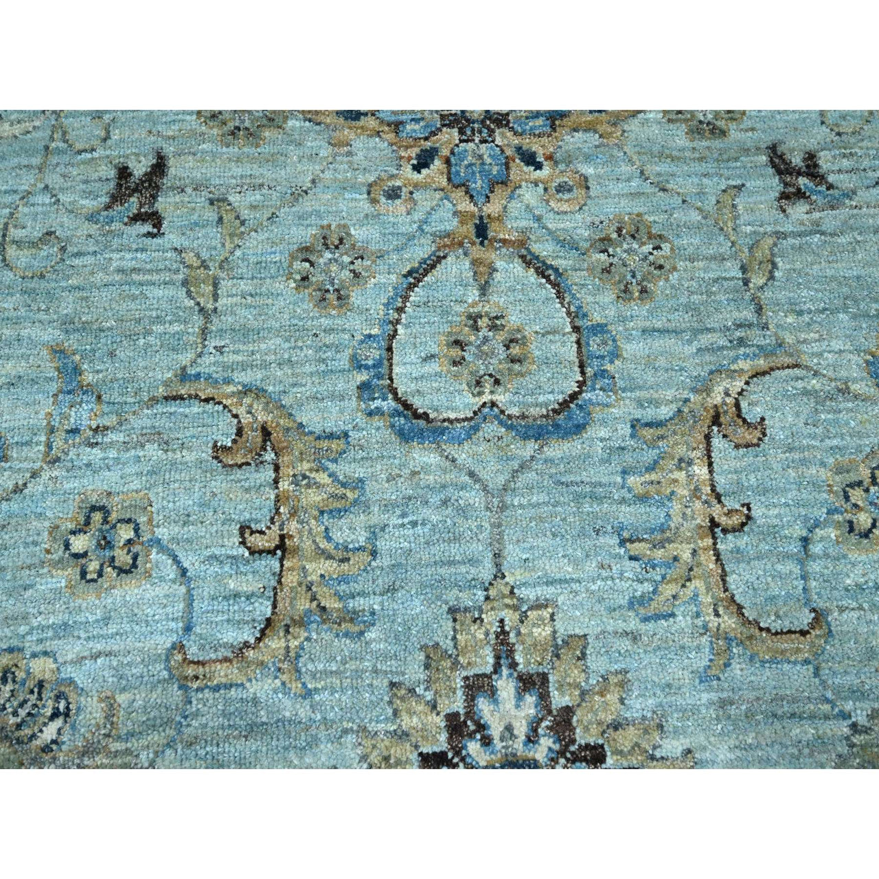 Blue 12'0" x 18'1" Oushak And Peshawar Hand knotted Wool Rug - Sku: O076106