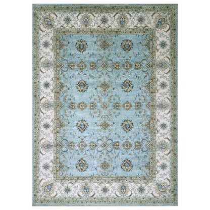 Oushak And Peshawar Wool Hand Knotted Rug Blue 9.11x13.10 -O076108
