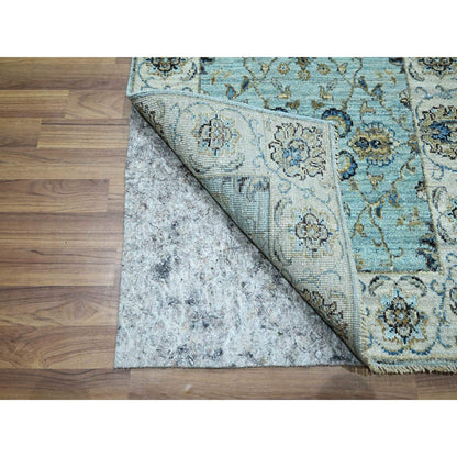 Oushak And Peshawar Wool Hand Knotted Rug Blue 2.6x29.10 -O076111