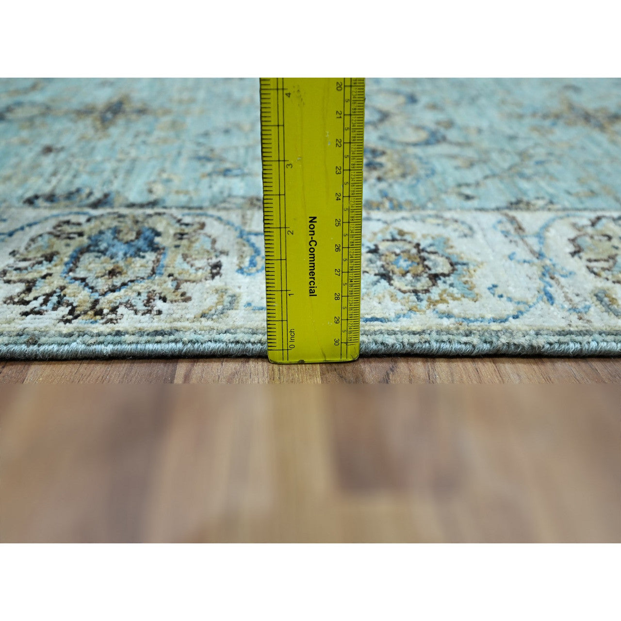 Blue 2'6" x 29'10" Oushak And Peshawar Hand knotted Wool Rug - Sku: O076111