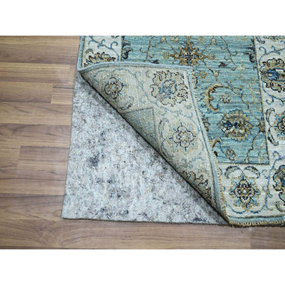 Oushak And Peshawar Wool Hand Knotted Rug Blue 2.6x25.7 -O076112