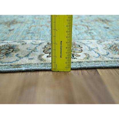 Oushak And Peshawar Wool Hand Knotted Rug Blue 2.6x25.7 -O076112