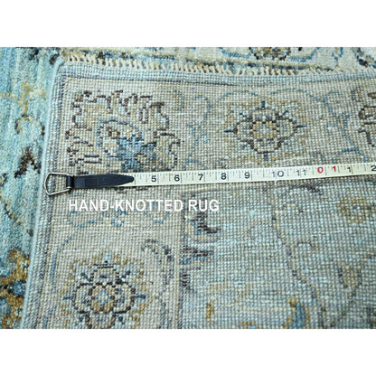 Oushak And Peshawar Wool Hand Knotted Rug Blue 2.9x24.3 -O076113