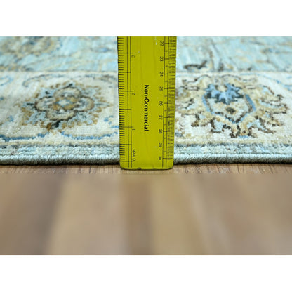 Oushak And Peshawar Wool Hand Knotted Rug Blue 2.7x21.11 -O076114