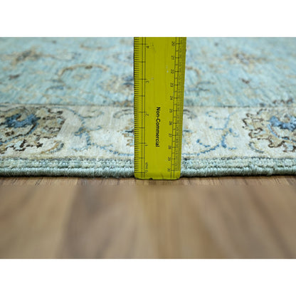 Oushak And Peshawar Wool Hand Knotted Rug Blue 2.6x15.9 -O076115
