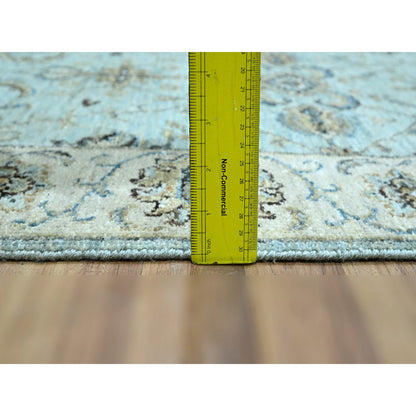 Oushak And Peshawar Wool Hand Knotted Rug Blue 2.7x13.11 -O076116