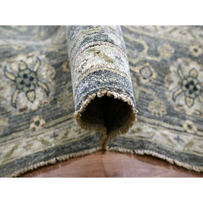 Oushak And Peshawar Wool Hand Knotted Rug Grey 10.0x14.0 -O076118