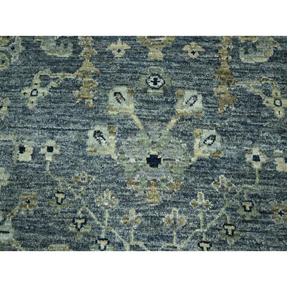 Oushak And Peshawar Wool Hand Knotted Rug Grey 10.0x14.0 -O076118
