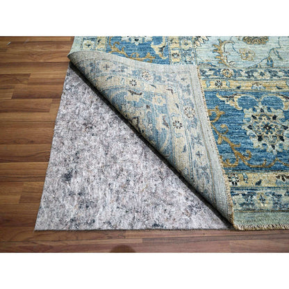 Oushak And Peshawar Wool Hand Knotted Rug Blue 11.11x17.11 -O076121
