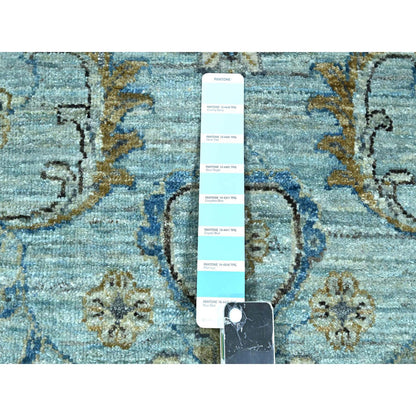 Oushak And Peshawar Wool Hand Knotted Rug Blue 11.11x17.11 -O076121
