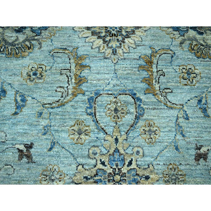 Oushak And Peshawar Wool Hand Knotted Rug Blue 11.11x17.11 -O076121
