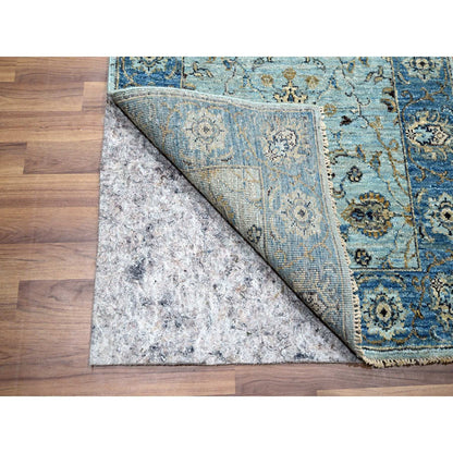 Oushak And Peshawar Wool Hand Knotted Rug Blue 2.7x25.9 -O076125