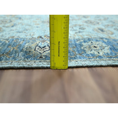 Oushak And Peshawar Wool Hand Knotted Rug Blue 2.7x25.9 -O076125