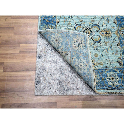 Oushak And Peshawar Wool Hand Knotted Rug Blue 2.8x24.1 -O076126