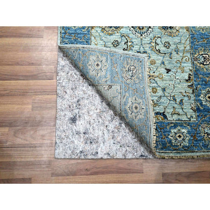 Oushak And Peshawar Wool Hand Knotted Rug Blue 2.9x27.0 -O076127