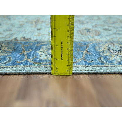 Oushak And Peshawar Wool Hand Knotted Rug Blue 2.9x27.0 -O076127