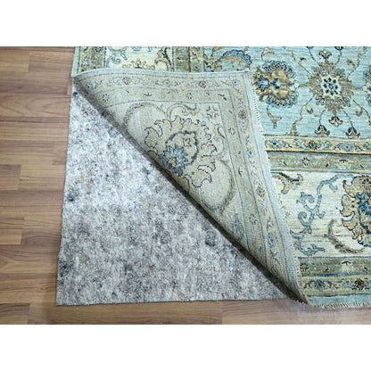Oushak And Peshawar Wool Hand Knotted Rug Blue 8.0x8.1 -O076134