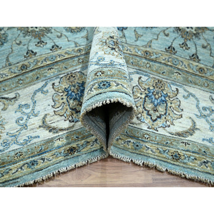 Oushak And Peshawar Wool Hand Knotted Rug Blue 8.0x8.1 -O076134
