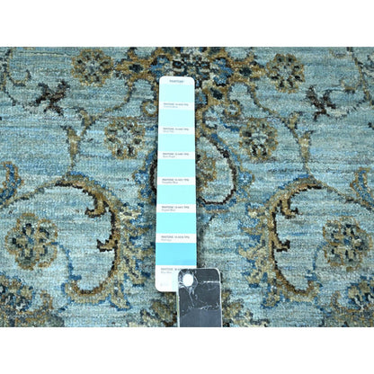 Oushak And Peshawar Wool Hand Knotted Rug Blue 8.0x8.1 -O076134