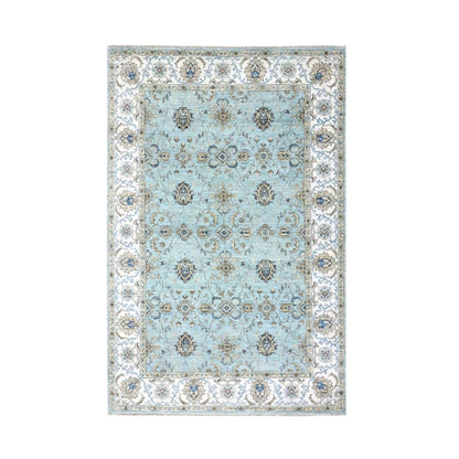 Oushak And Peshawar Wool Hand Knotted Rug Blue 5.11x9.1 -O076137